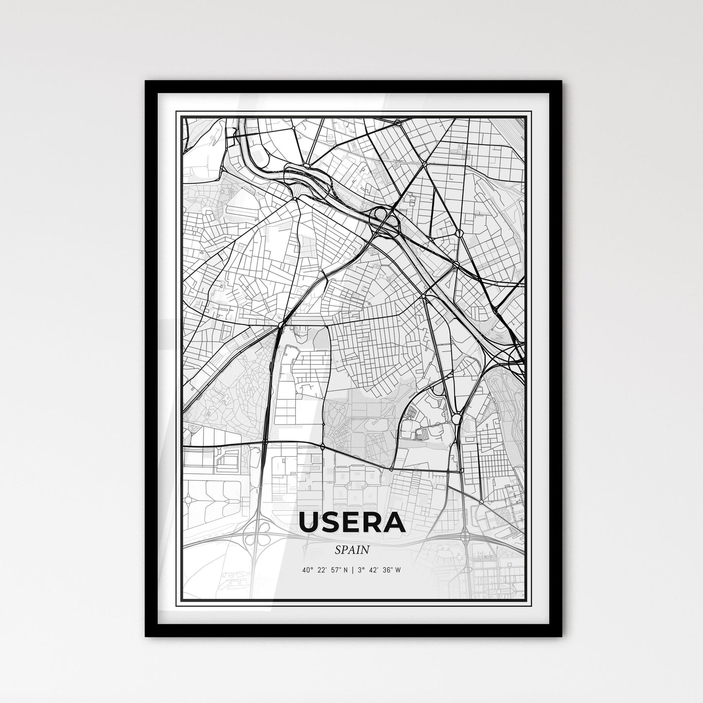 Usera Spain - Scandinavian Style City Map for Modern Home Decor