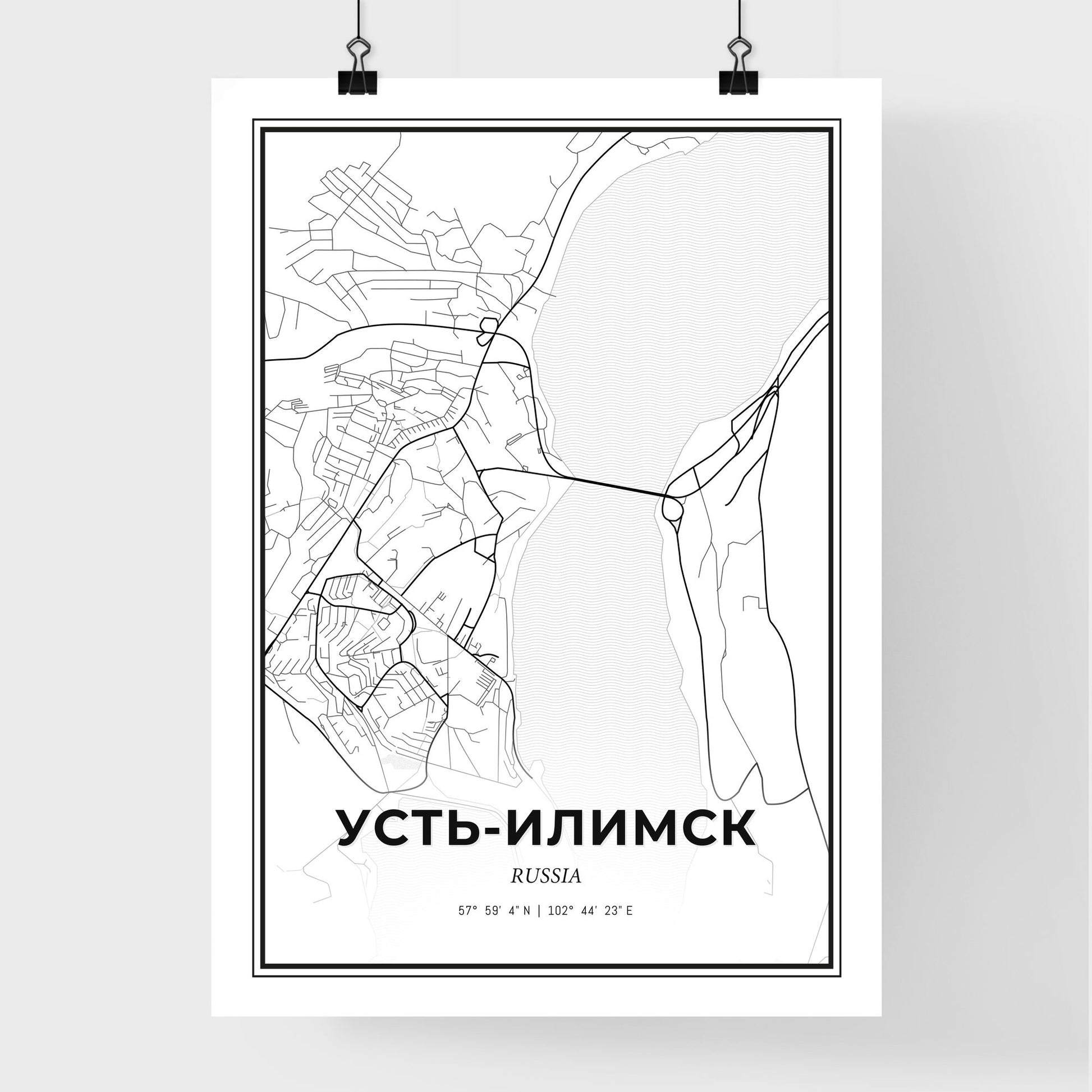 Ust-Ilimsk Russia - Premium City Map Poster