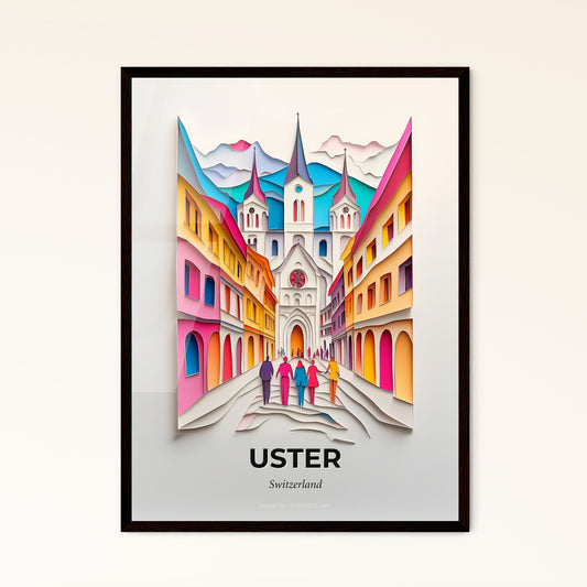 Vivid Uster, Switzerland - a paper cut of a city with people walking down the street