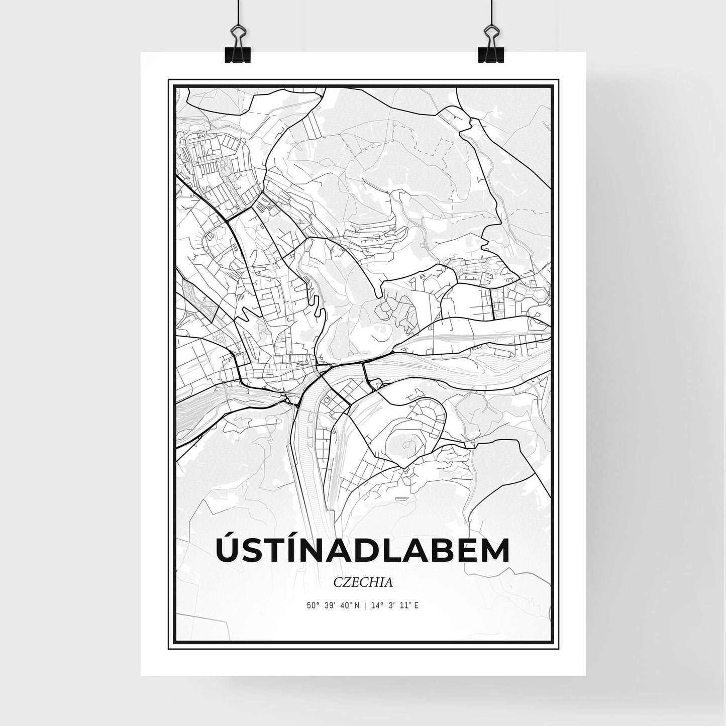  Ústí nad Labem Czechia - Premium City Map Poster