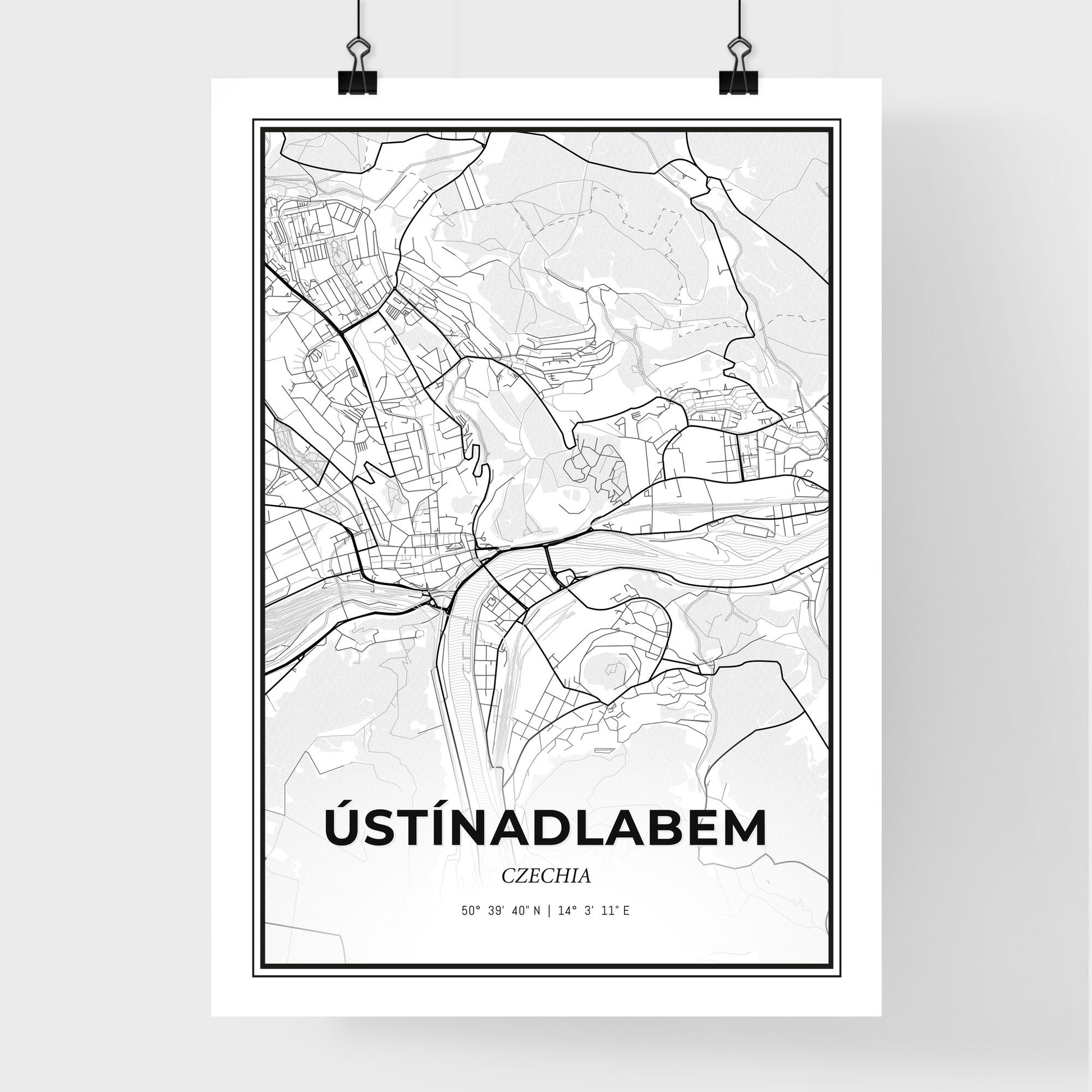  Ústí nad Labem Czechia - Premium City Map Poster