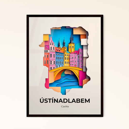 Vivid Ústí nad Labem, Czechia - a paper cut of a city with a bridge