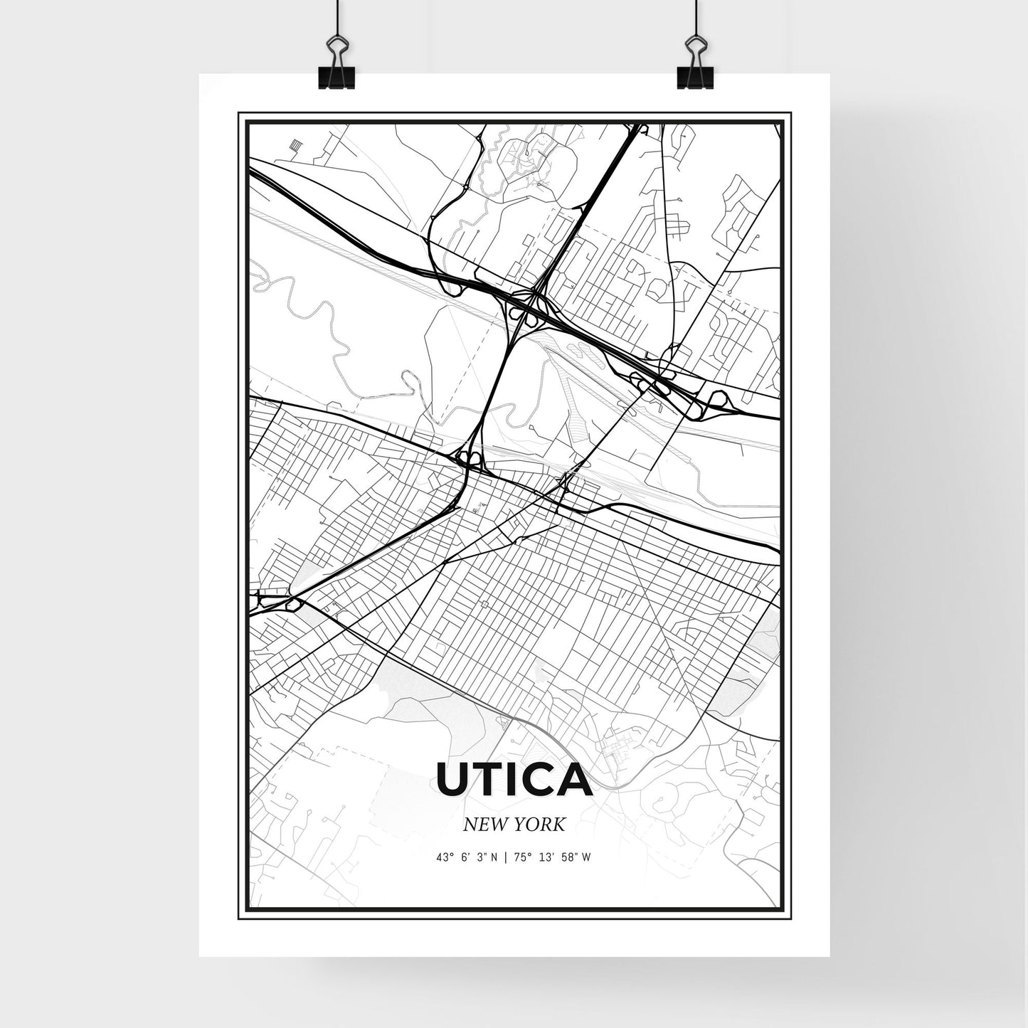 Utica New York - Premium City Map Poster