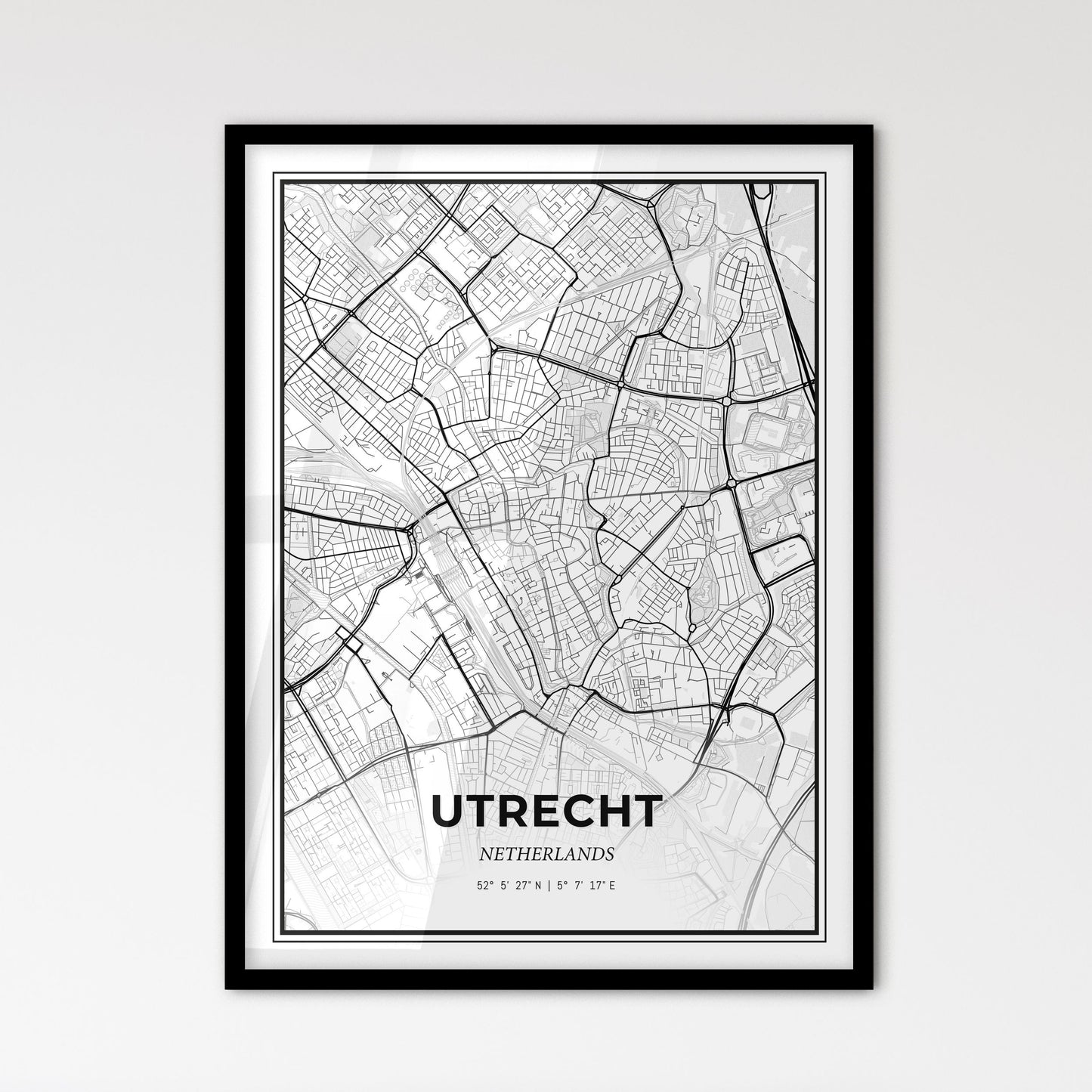  Utrecht Netherlands - Scandinavian Style City Map for Modern Home Decor