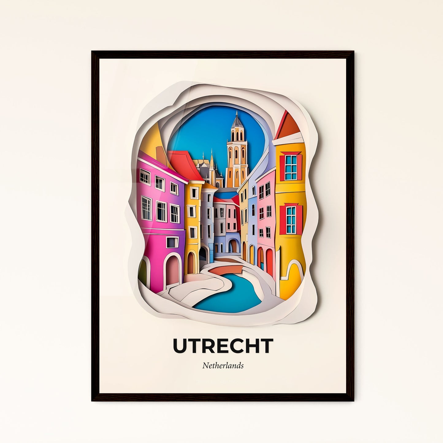 Vivid Utrecht, Netherlands - a paper cut of a city with a bridge