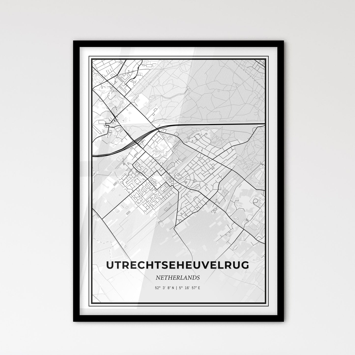  Utrechtse Heuvelrug Netherlands - Scandinavian Style City Map for Modern Home Decor