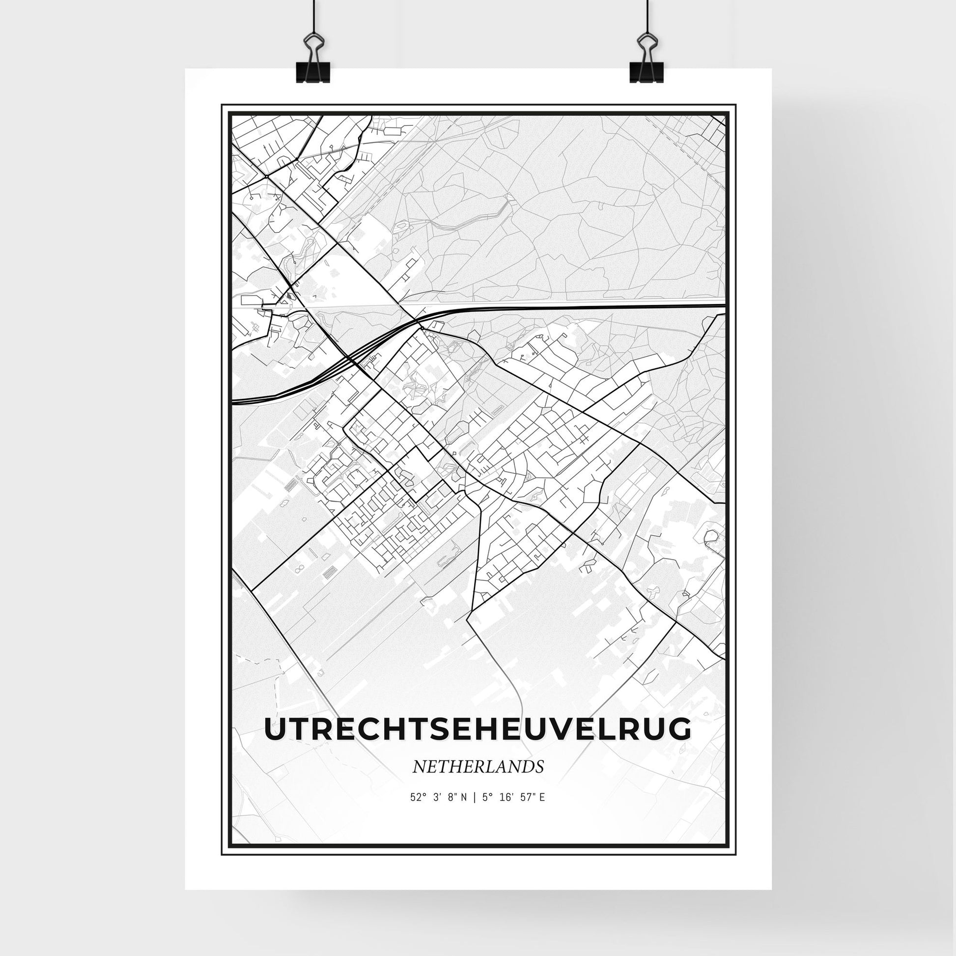  Utrechtse Heuvelrug Netherlands - Premium City Map Poster