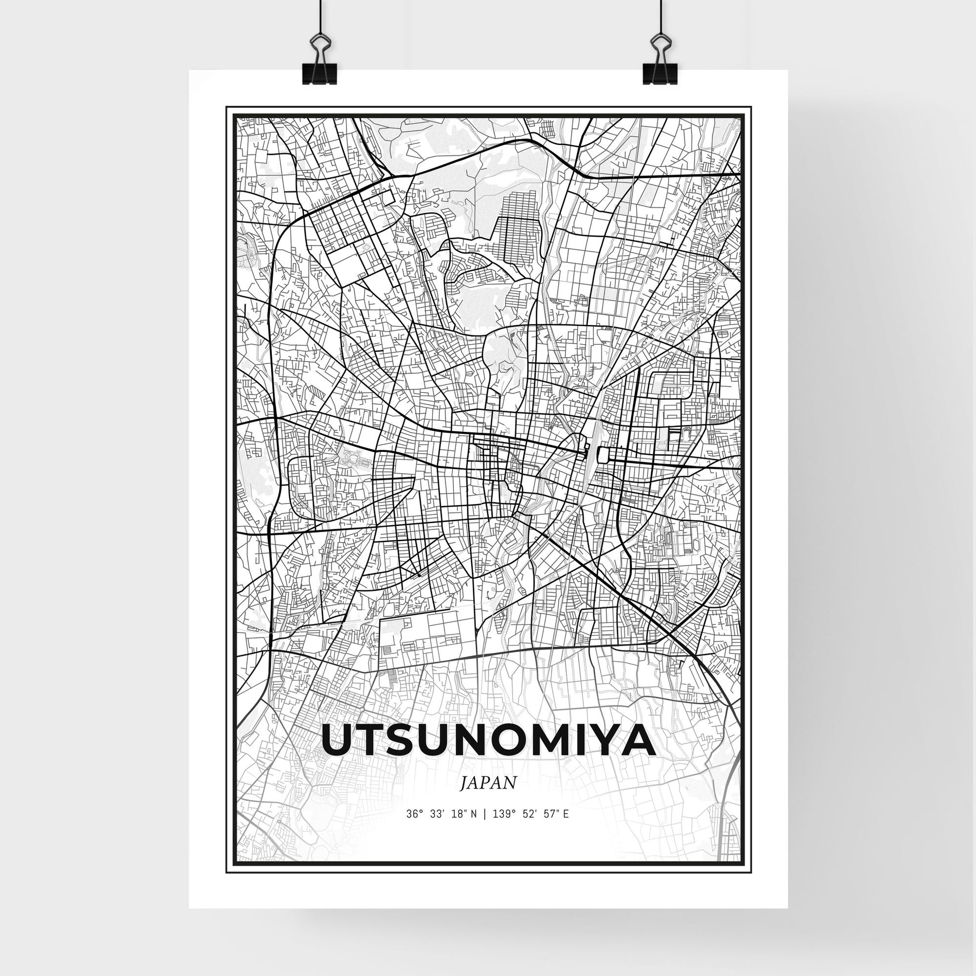 Utsunomiya Japan - Premium City Map Poster