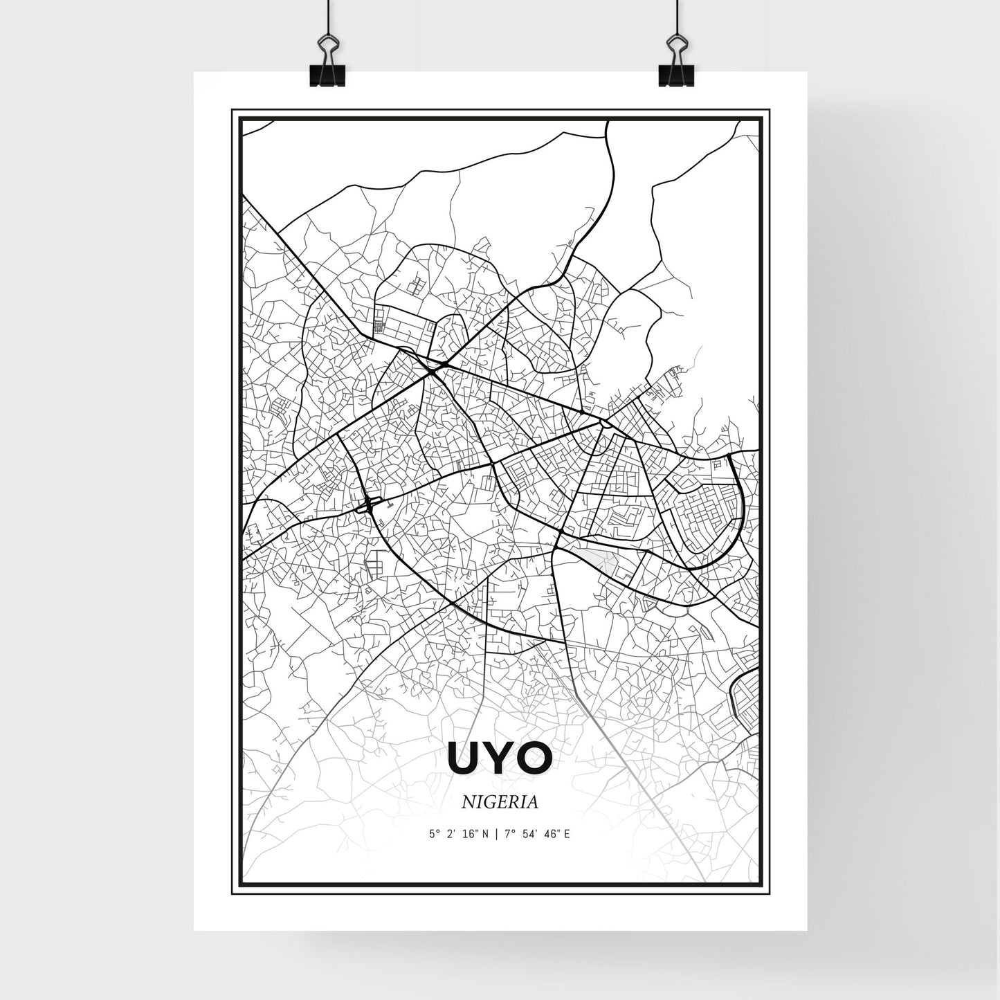 Uyo Nigeria - Premium City Map Poster