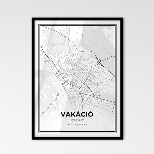 Vác Hungary - Scandinavian Style City Map for Modern Home Decor