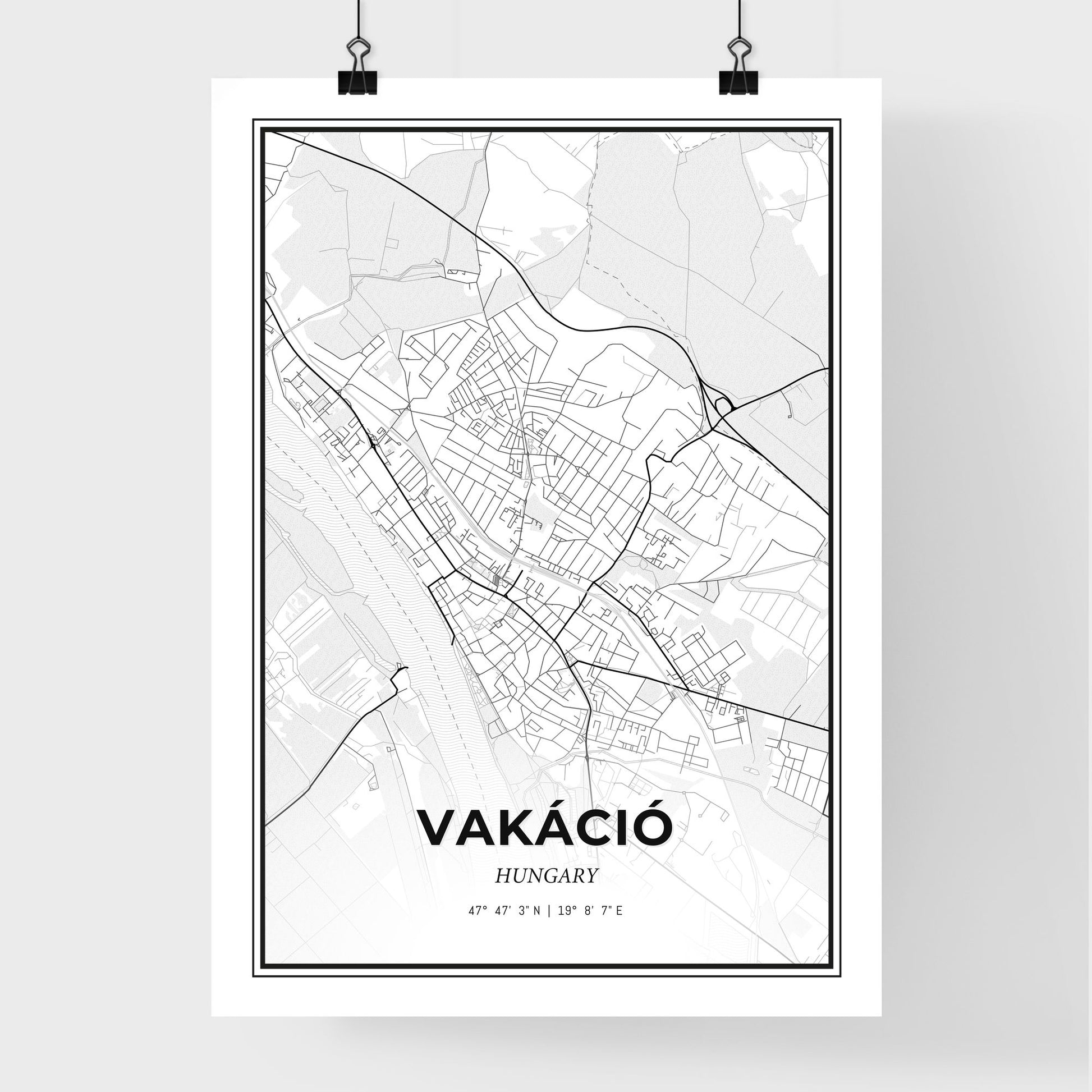 Vác Hungary - Premium City Map Poster