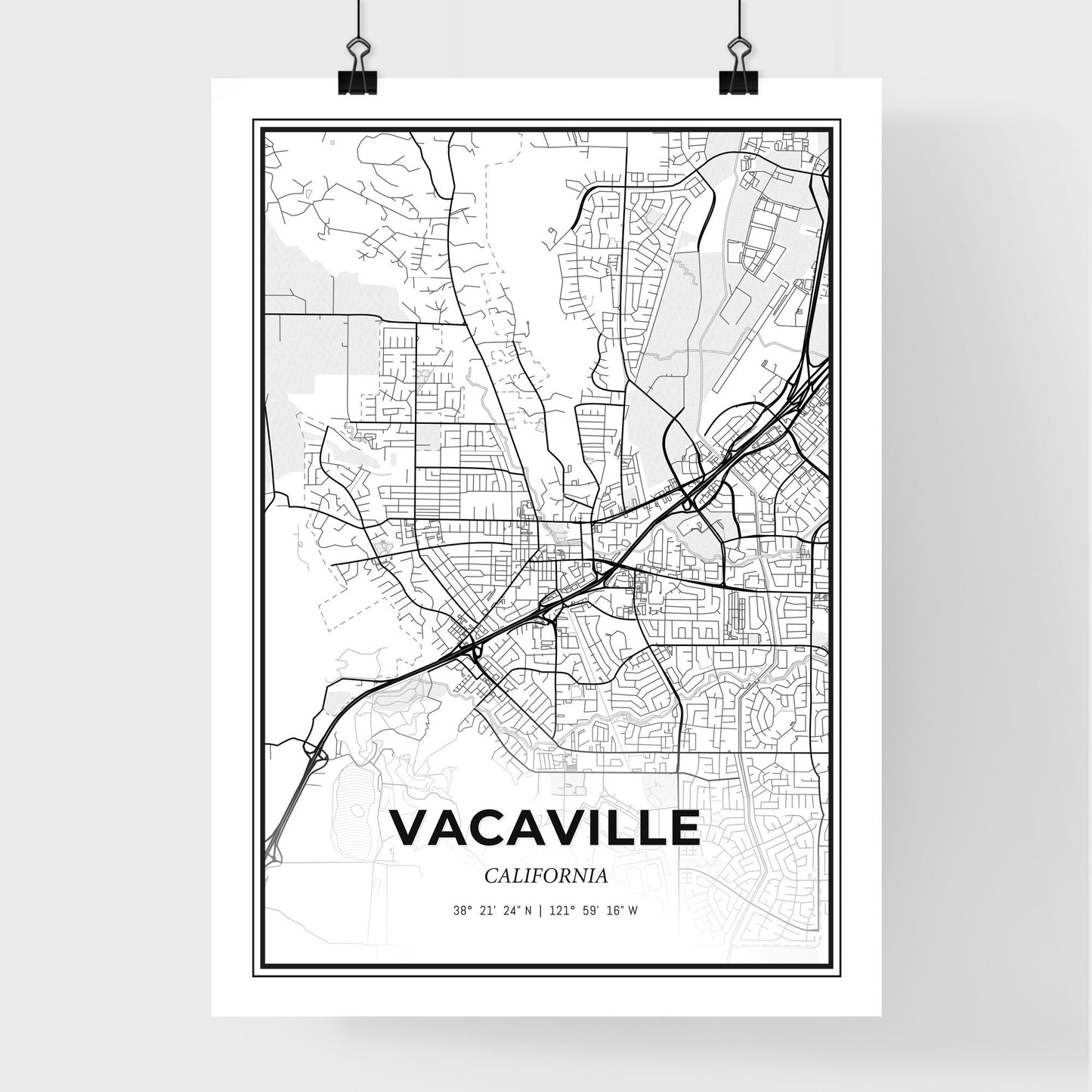 Vacaville California - Premium City Map Poster