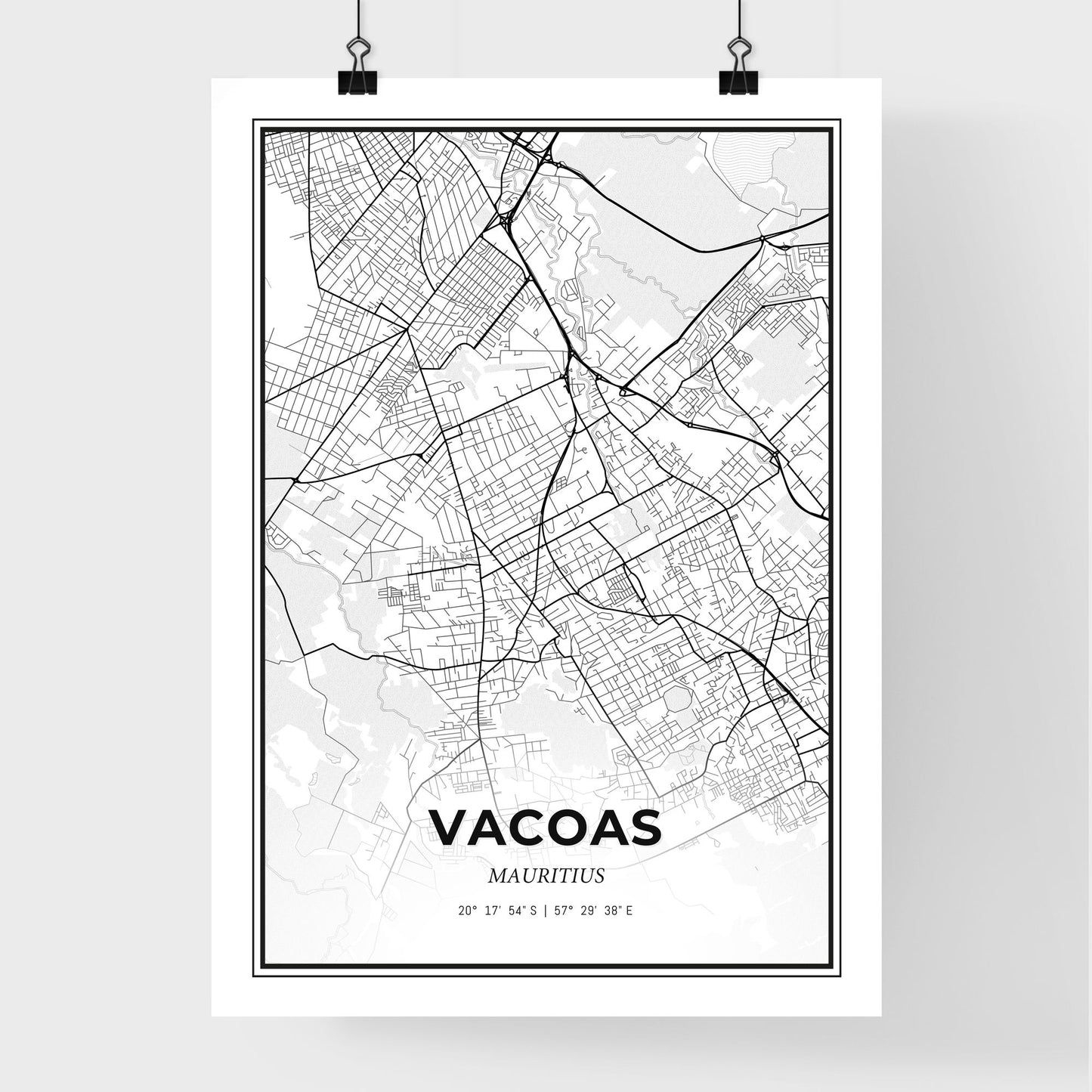 Vacoas Mauritius - Premium City Map Poster