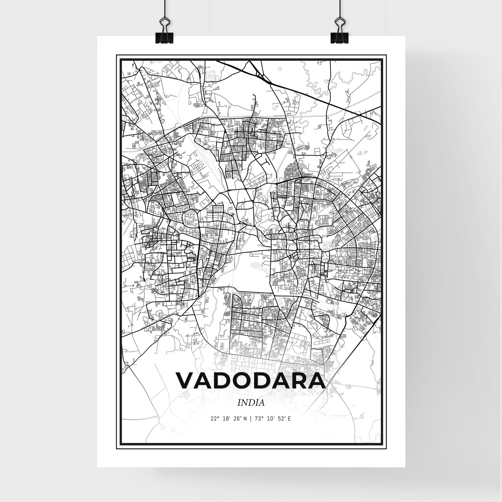 Vadodara India - Premium City Map Poster