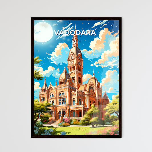 Stunning Cityscape Painting: Vibrant Vadodara Skyline Featuring Monumental Clock Tower in India Default Title