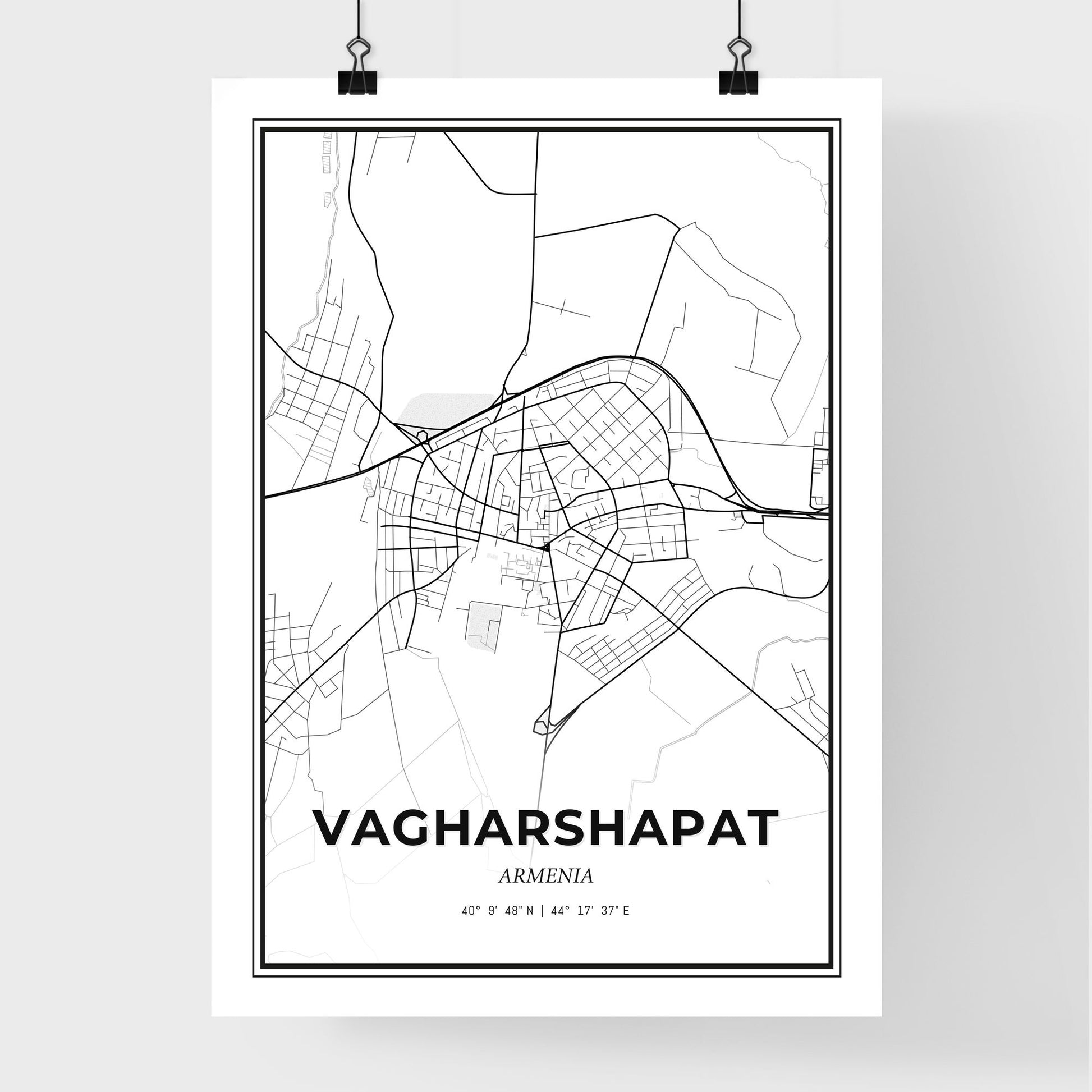 Vagharshapat Armenia - Premium City Map Poster