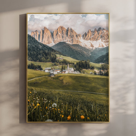 Val di Funes Sunset — Dolomites Wall Art Print