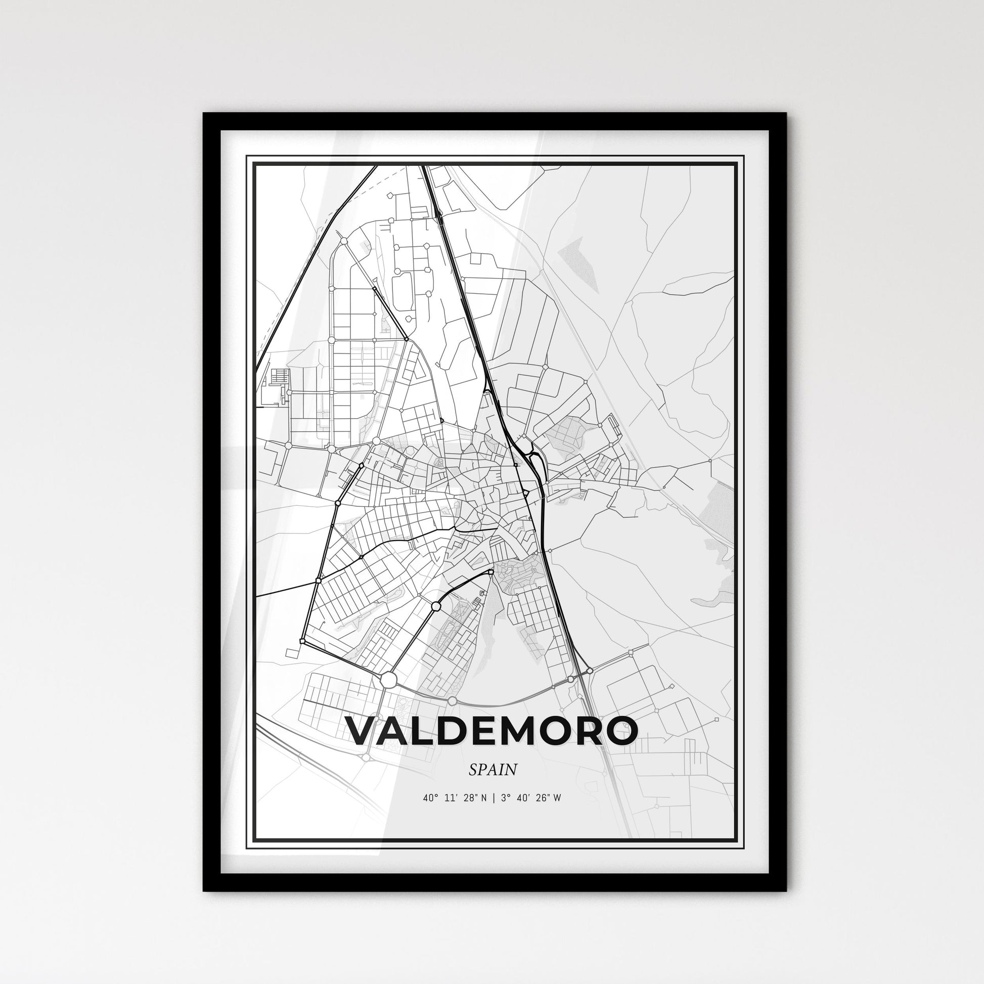 Valdemoro Spain - Scandinavian Style City Map for Modern Home Decor