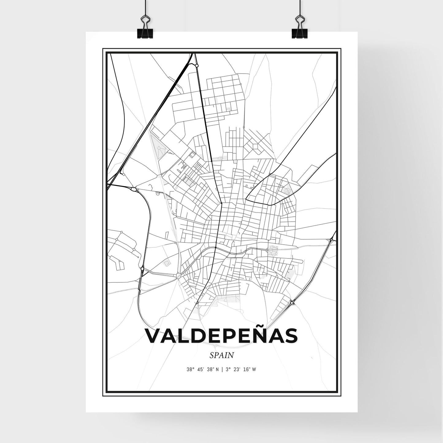 Valdepeñas Spain - Premium City Map Poster