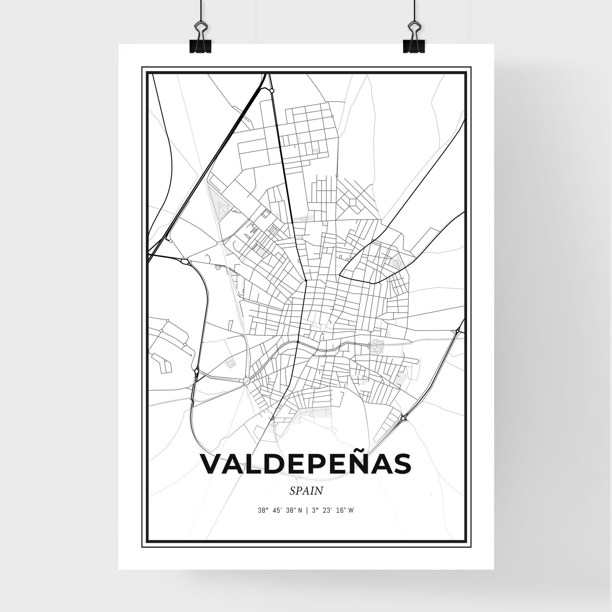 Valdepeñas Spain - Premium City Map Poster