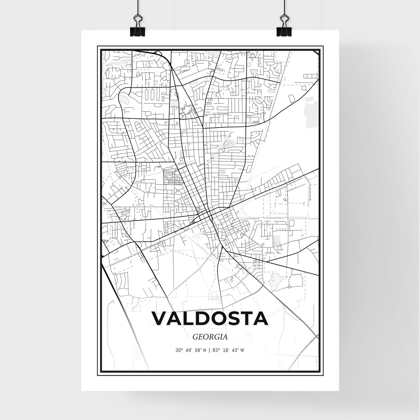 Valdosta Georgia - Premium City Map Poster