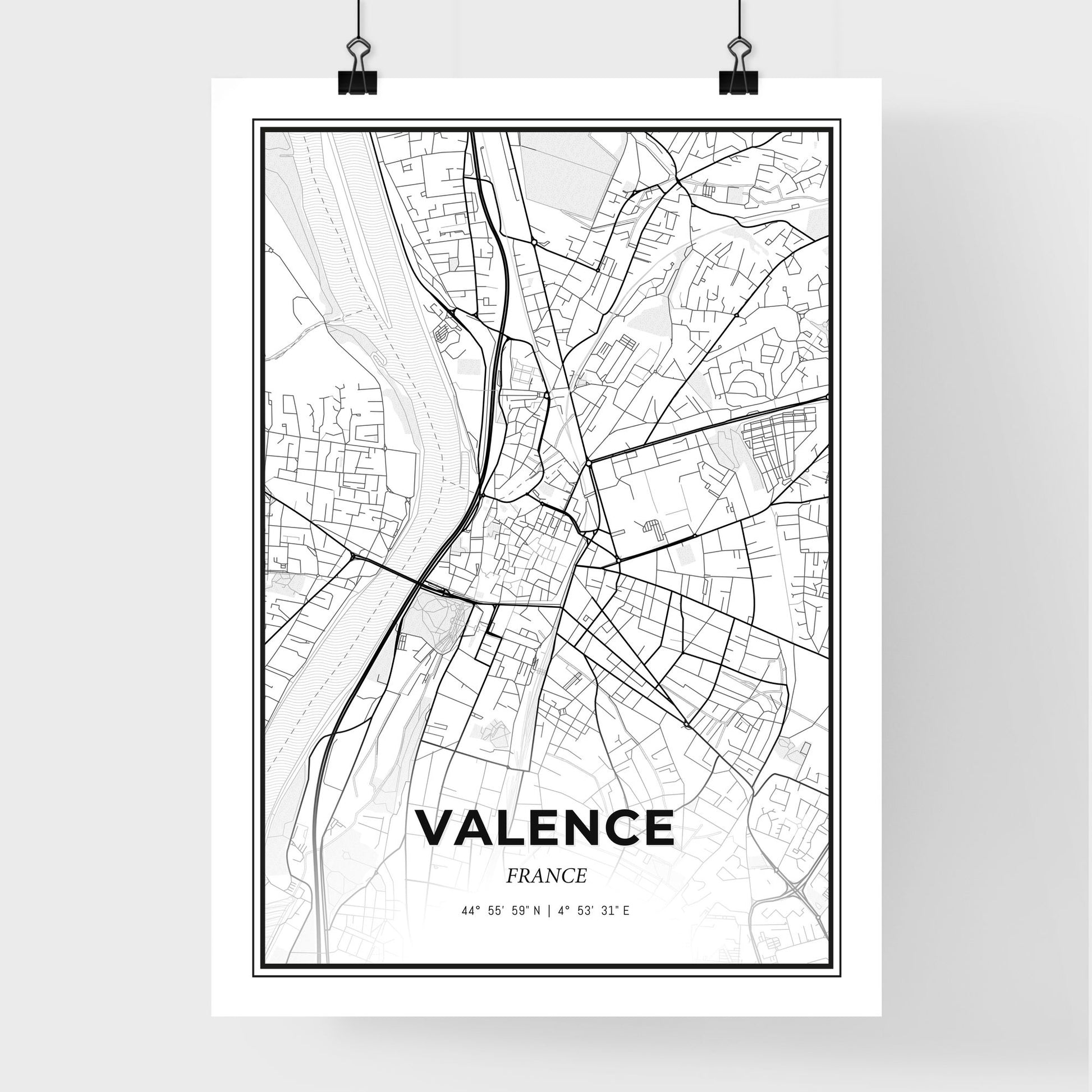 Valence France - Premium City Map Poster