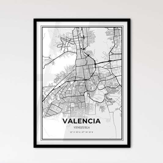 Valencia Venezuela - Scandinavian Style City Map for Modern Home Decor