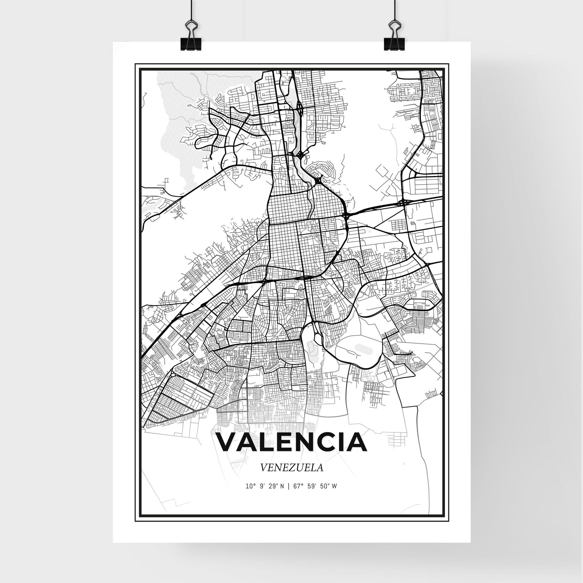 Valencia Venezuela - Premium City Map Poster