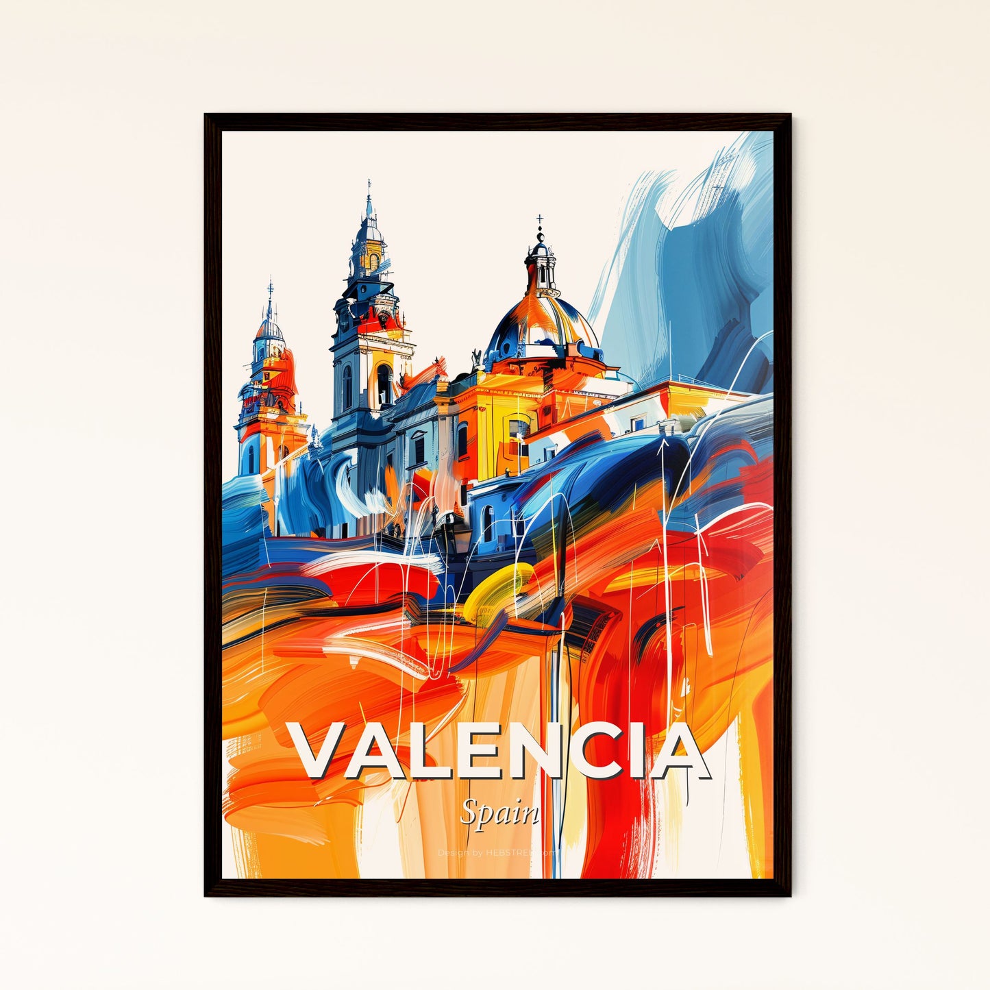 Vibrant Valencia, Spain - A Colorful Painting Of A Building