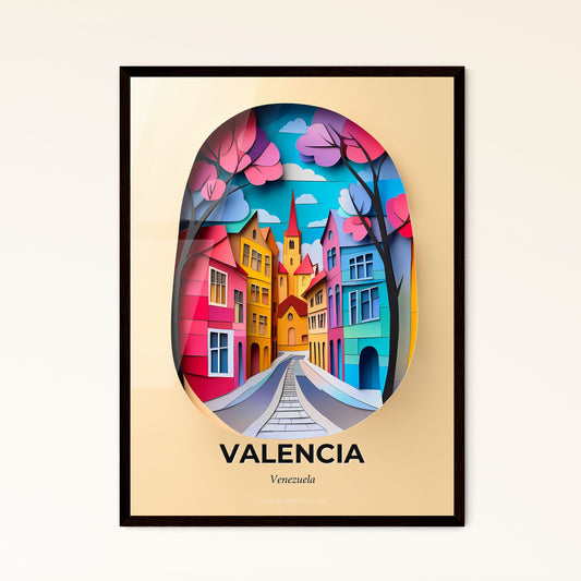 Vivid Valencia, Venezuela - a paper cut of a city with a clock