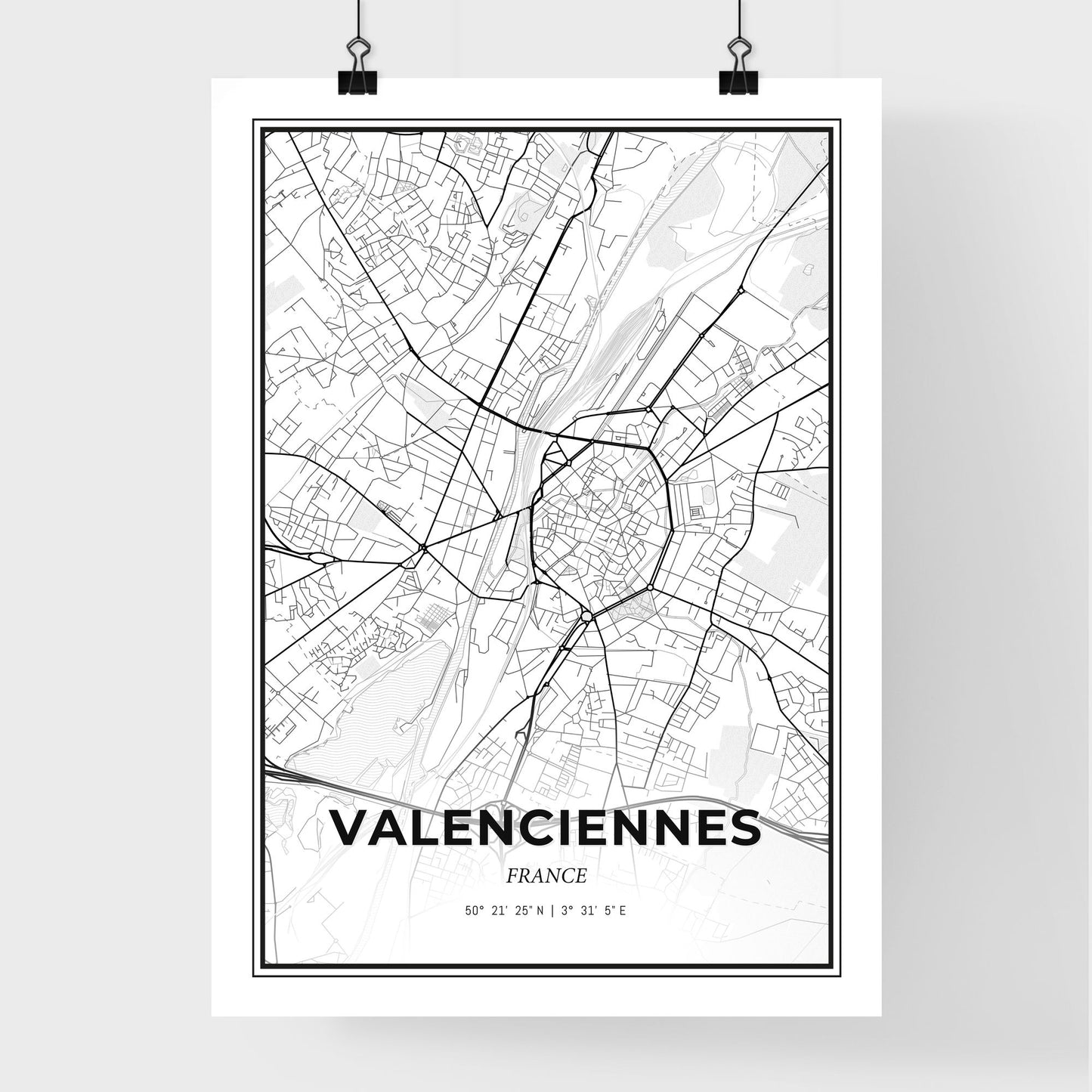 Valenciennes France - Premium City Map Poster