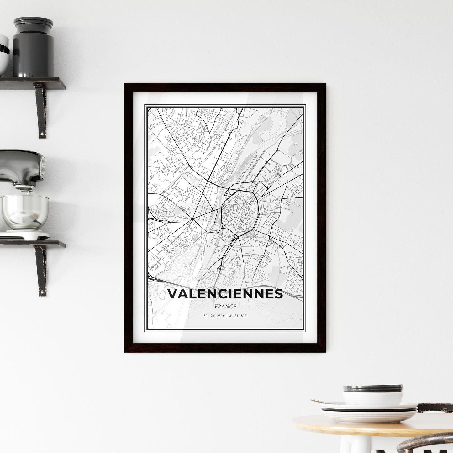 Valenciennes France - Minimal City Map