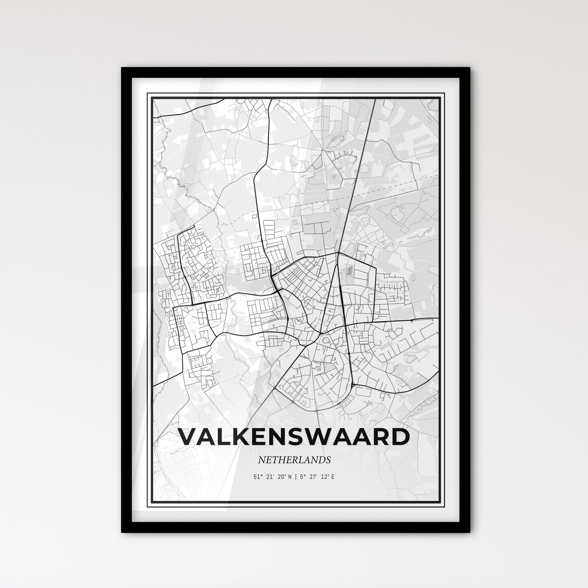  Valkenswaard Netherlands - Scandinavian Style City Map for Modern Home Decor