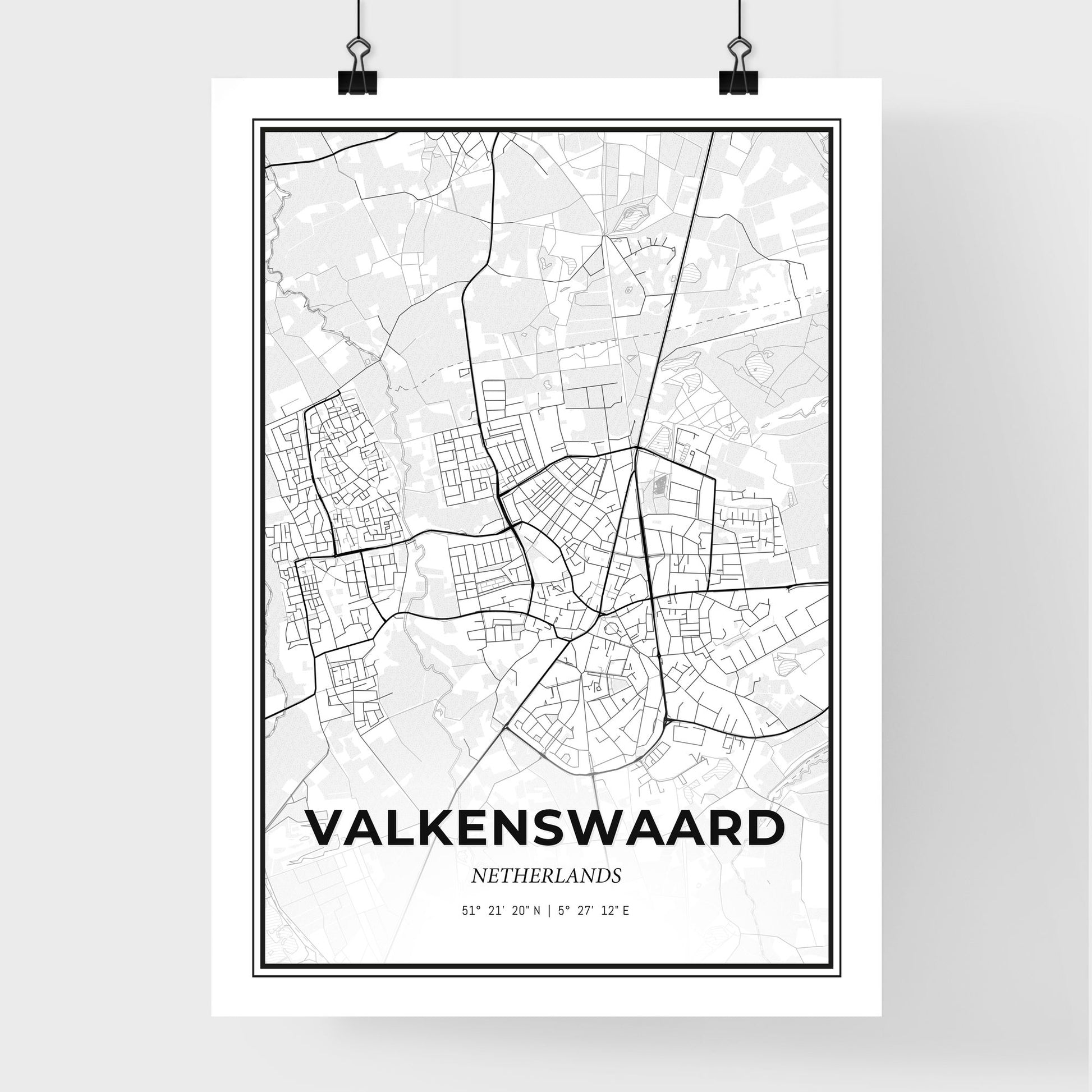  Valkenswaard Netherlands - Premium City Map Poster