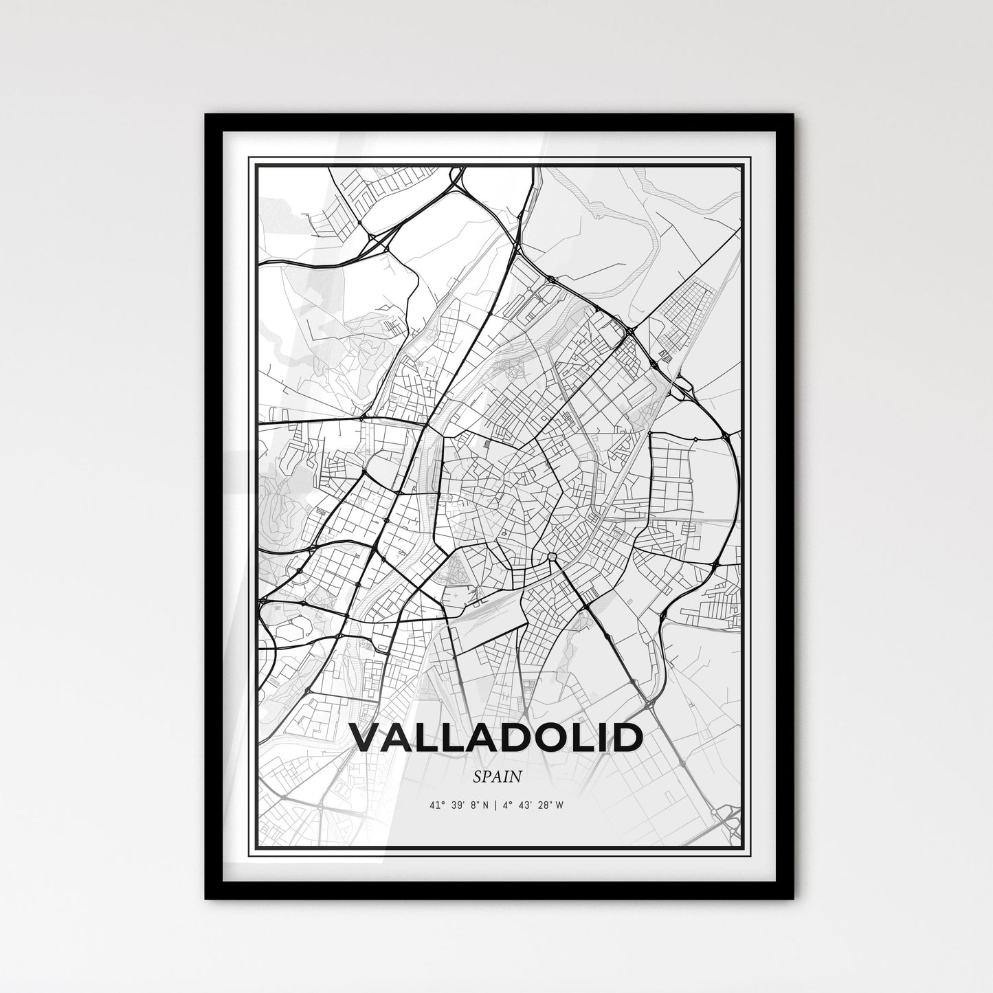 Valladolid Spain - Scandinavian Style City Map for Modern Home Decor