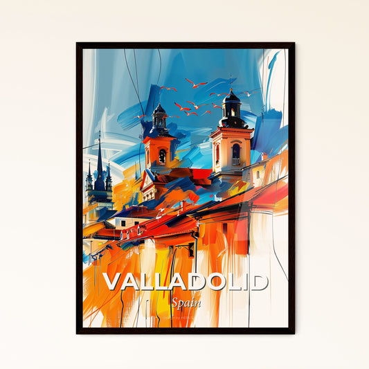 Vibrant Valladolid, Spain - A Painting Of A Building With Towers