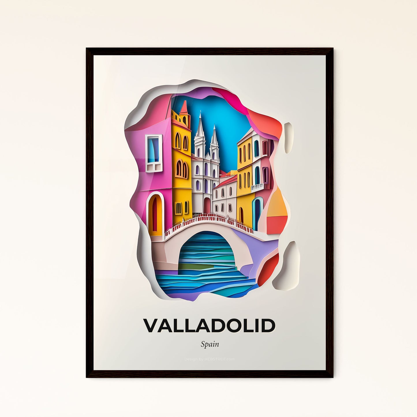 Vivid Valladolid, Spain - a paper cut of a city with a bridge