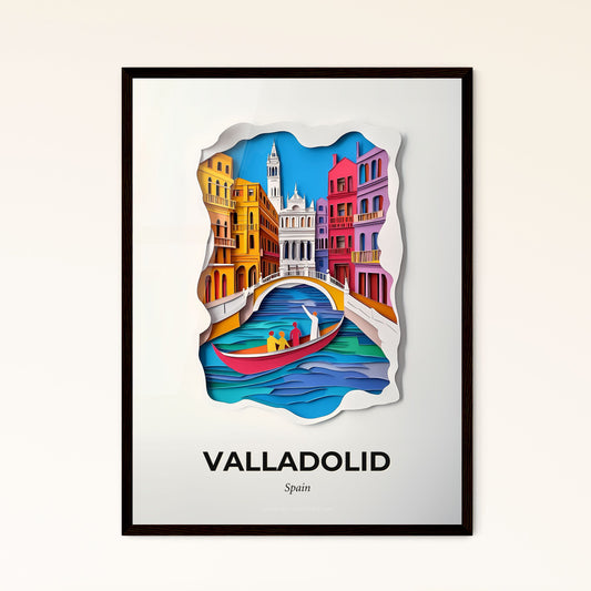 Vivid Valladolid, Spain - a paper cut of a boat on a river