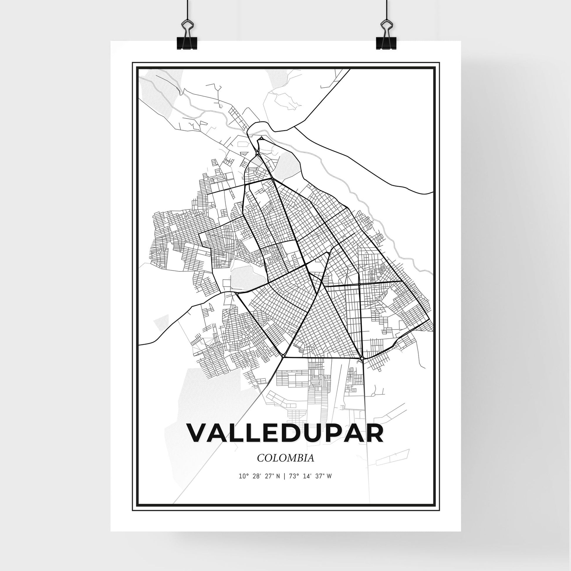 Valledupar Colombia - Premium City Map Poster