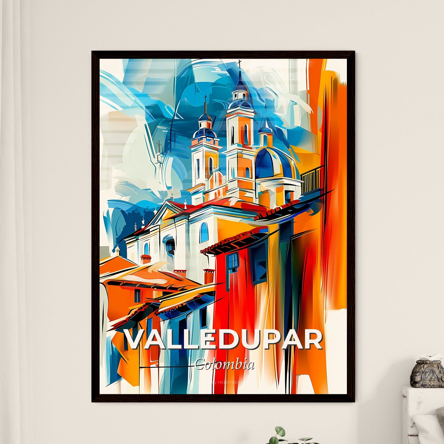 Vibrant Valledupar, Colombia - A Painting Of A Building