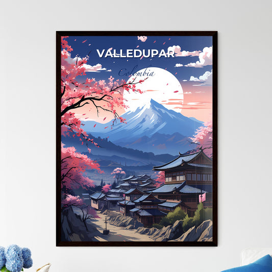 Vibrant Painting of Valdupar, Colombia Mountain Village Skyline Default Title