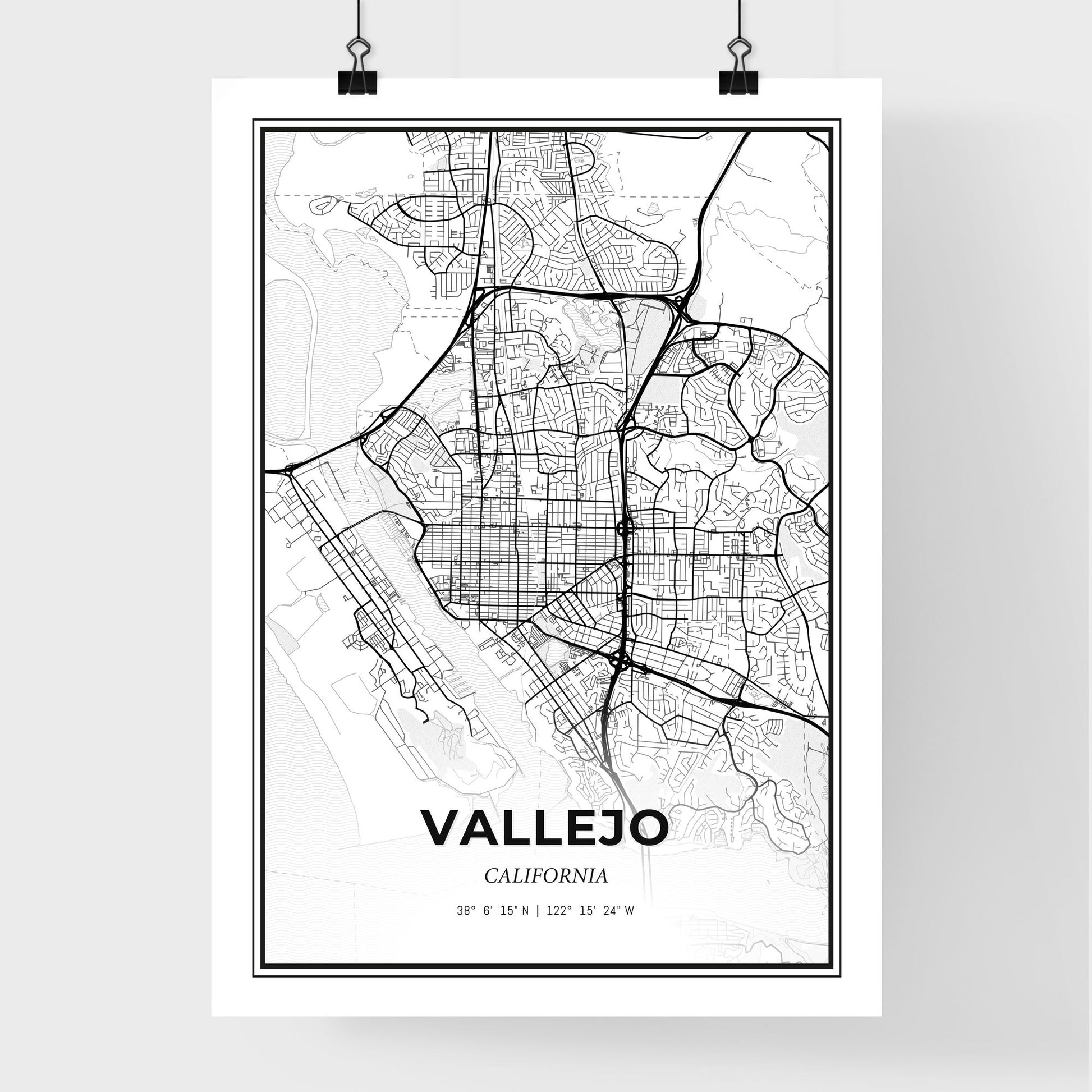 Vallejo California - Premium City Map Poster