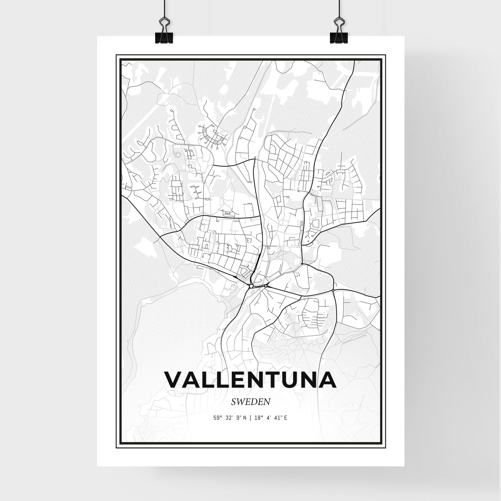 Vallentuna Sweden - Premium City Map Poster