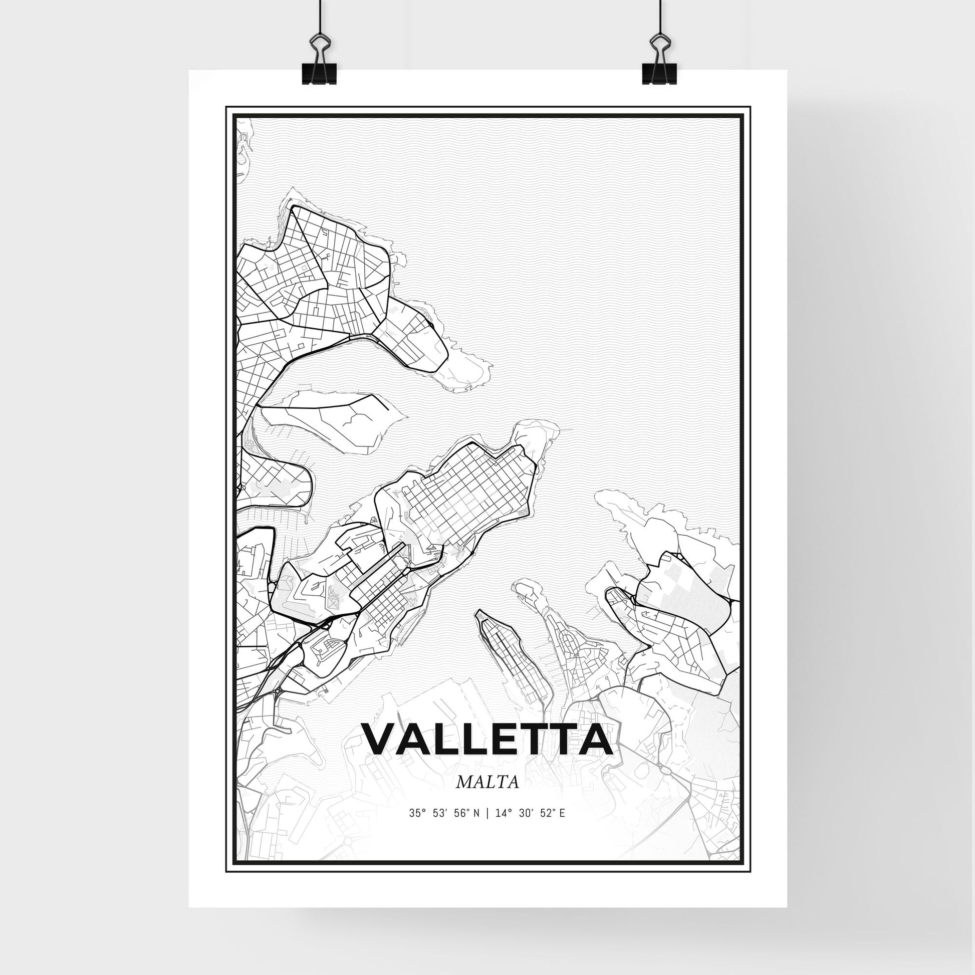 Valletta Malta - Premium City Map Poster