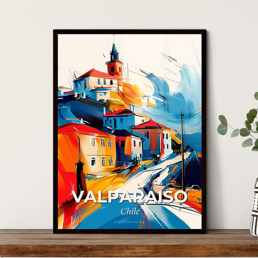 Vibrant Valparaiso, Chile - A Painting Of A Town