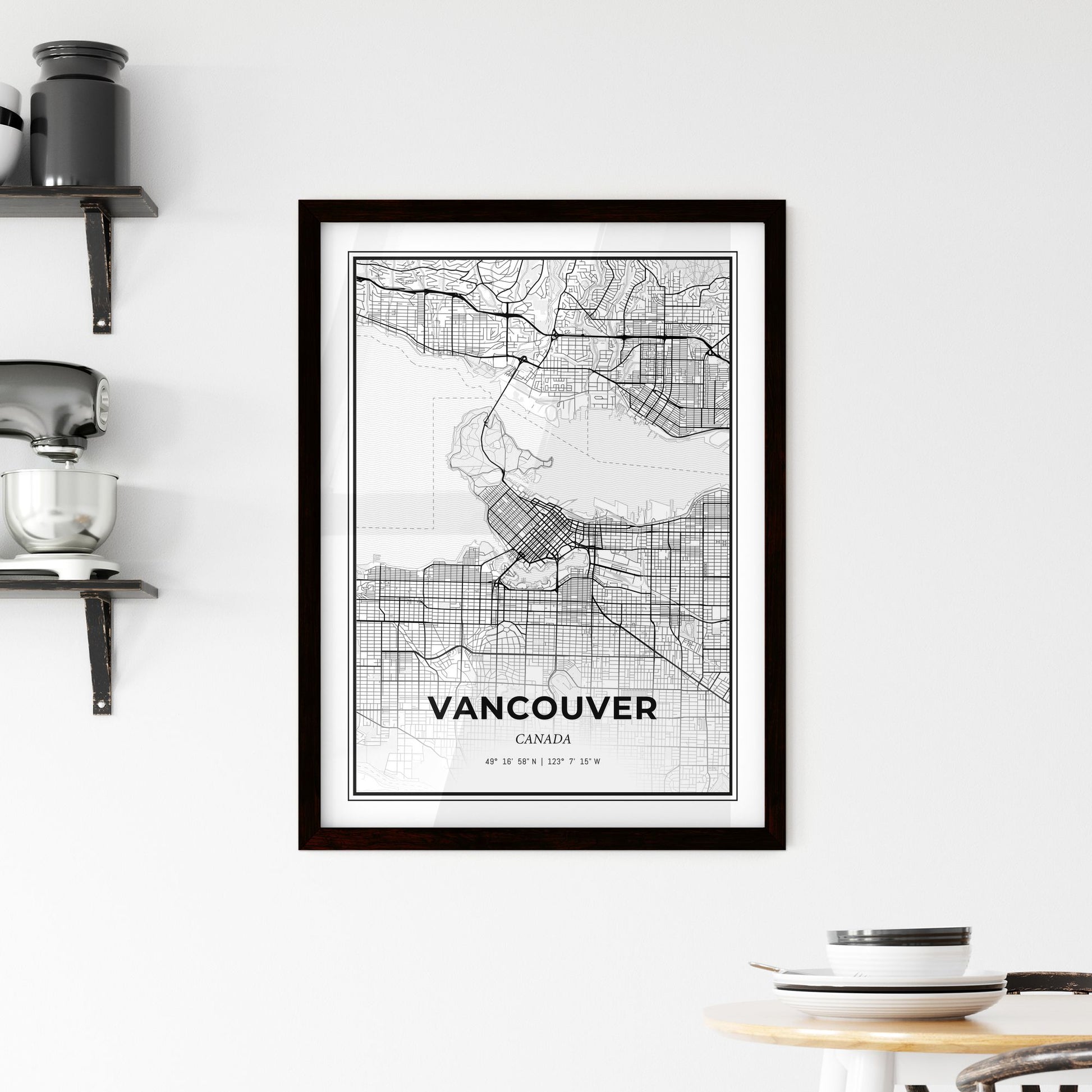 Vancouver Canada - Minimal City Map