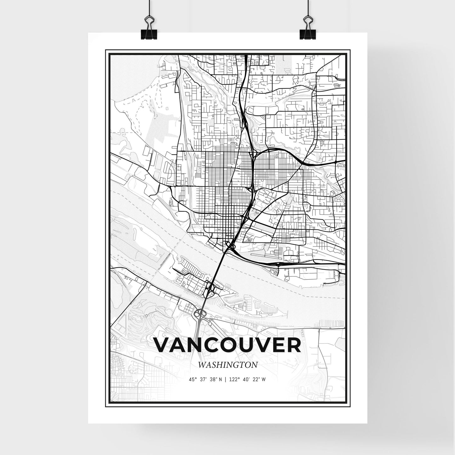 Vancouver Washington - Premium City Map Poster