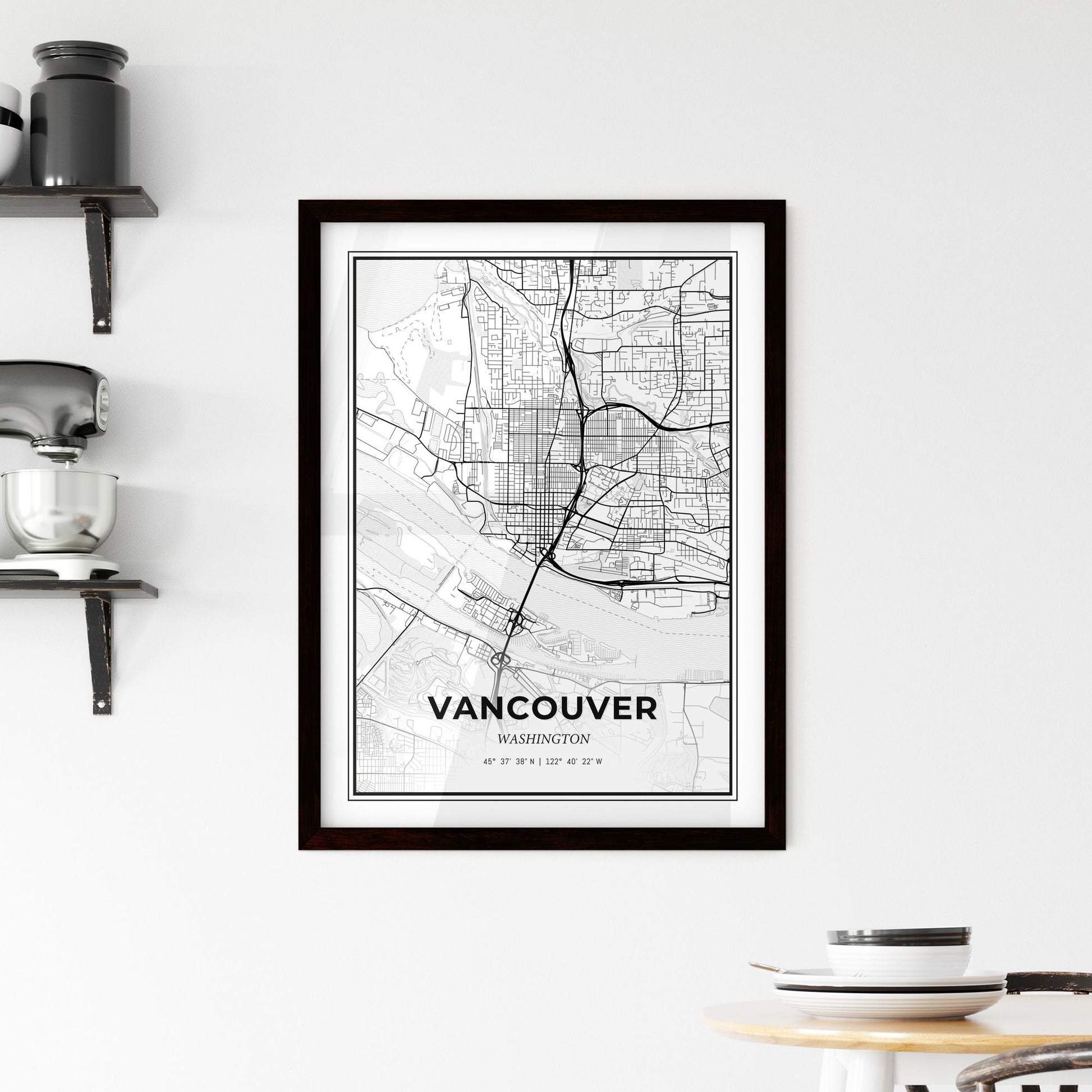 Vancouver Washington - Minimal City Map