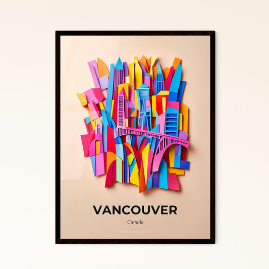 Vivid Vancouver, Canada - a colorful city made of paper with a bridge