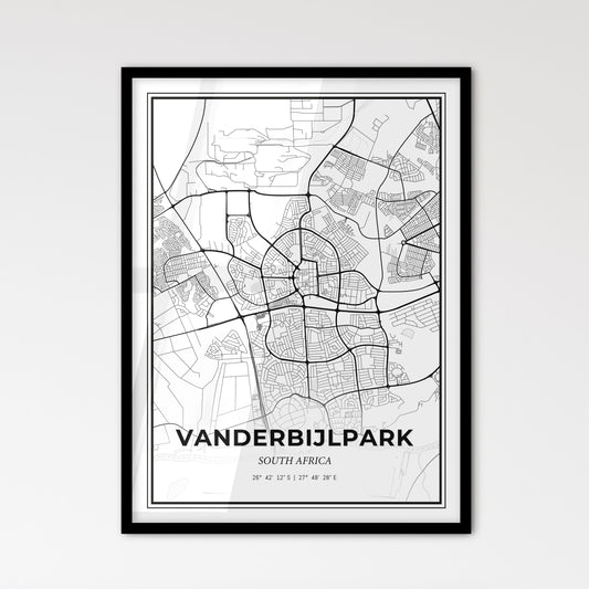 Vanderbijlpark South Africa - Scandinavian Style City Map for Modern Home Decor